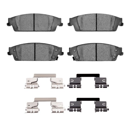 Dynamic Friction Co 5000 Advanced Brake Pads - Semi Metallic and Hardware Kit, Long Pad Wear, , Rear 1552-1194-12